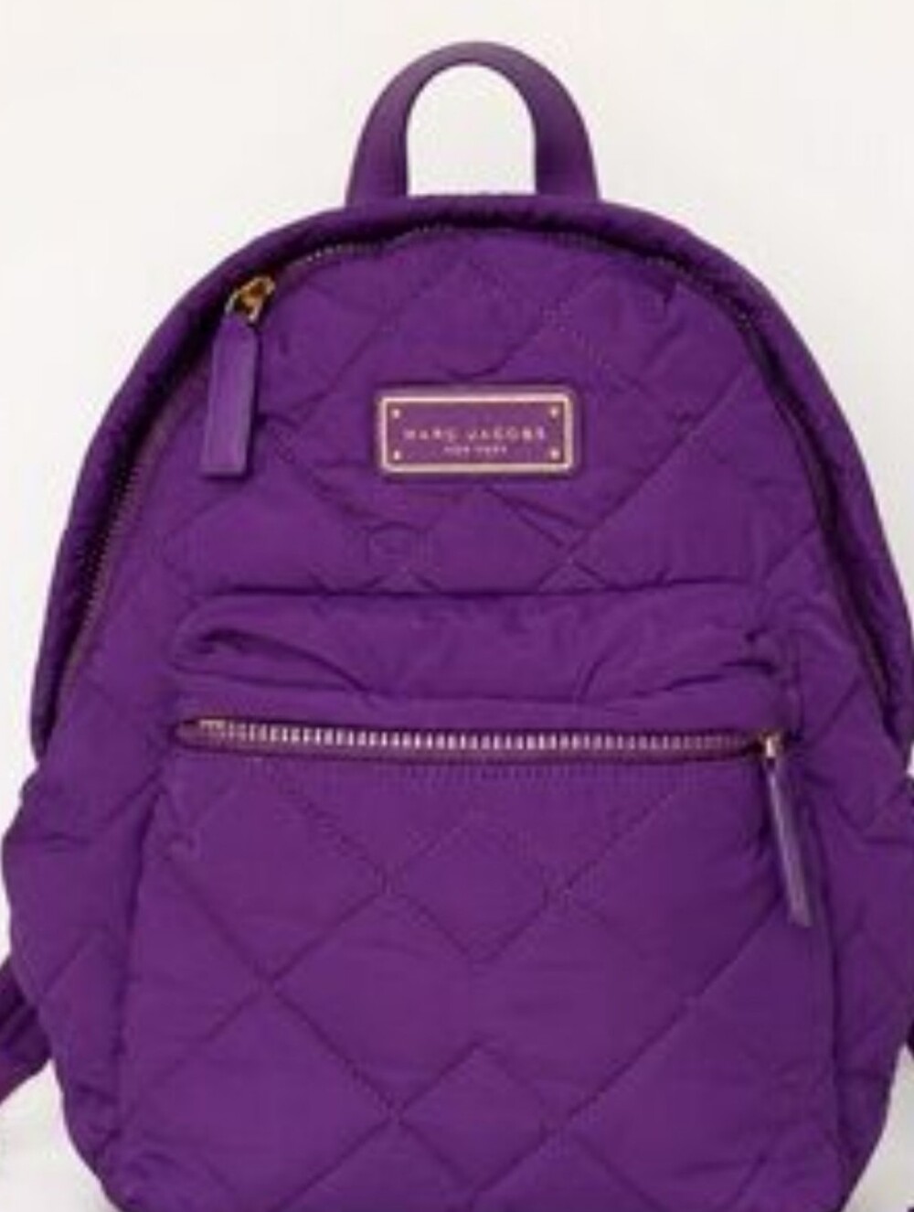 Marc by Marc Jacobs Quilted Nylon Backpack Purple Plum Gold Hardware